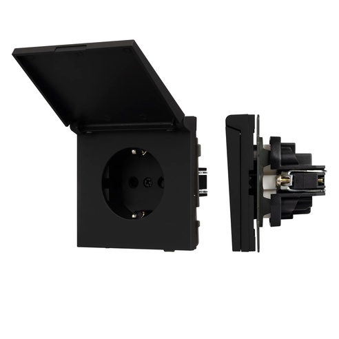 Механизм розетки влагозащищённый SCT-TENDO-MCP-SFPL-BK (230V, 16A) (Arlight, -)