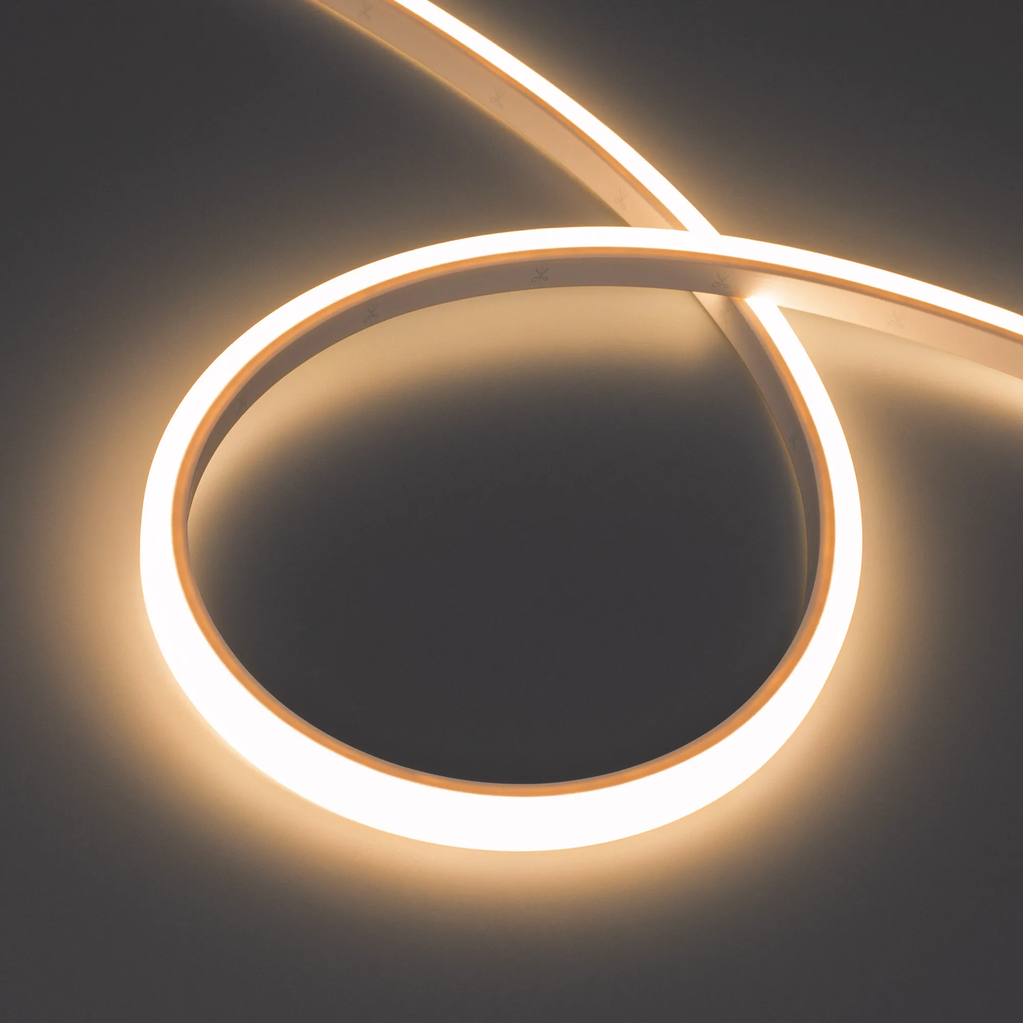 Лента герметичная WAVE-TOP-PU-A144-10x10mm 24V Warm3000 (5 W/m, IP68, 5m, wire x2) (Arlight, Вывод боковой, 3 года) - изображение товара